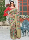 Multi Colour Latest Fancy Wedding Wear Heavy Thread Zari And Cord Embroidery Tassels Weaved Silk Saree Collection 13500